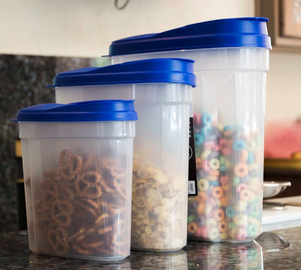 3 Canister Plastic Cereal Dispensers